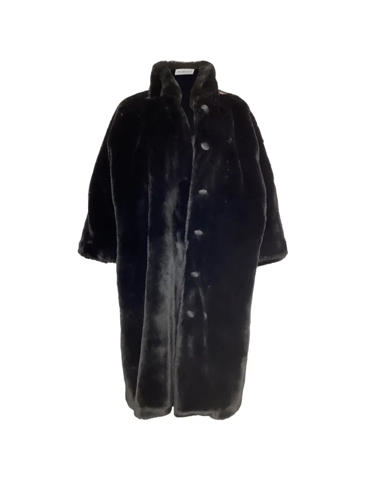 Balenciaga Pre-Owned フェイクファー ボタン付きコート（ブラック） - 画像1