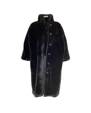 Balenciaga Pre-Owned フェイクファー ボタン付きコート（ブラック） - サムネイル1
