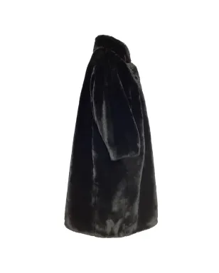 Balenciaga Pre-Owned フェイクファー ボタン付きコート（ブラック） - サムネイル3