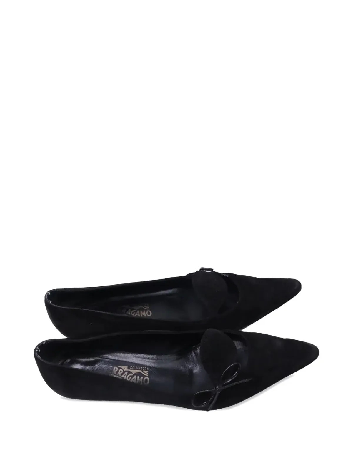 Ferragamo Pre-Owned ボウ・カットアウト・ディテールパンプス - ブラック - 画像2
