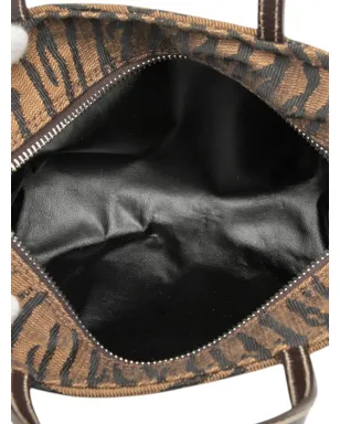 Fendi Pre-Owned キャンバス地ゼブラプリント ハンドバッグ ブラウン - サムネイル5