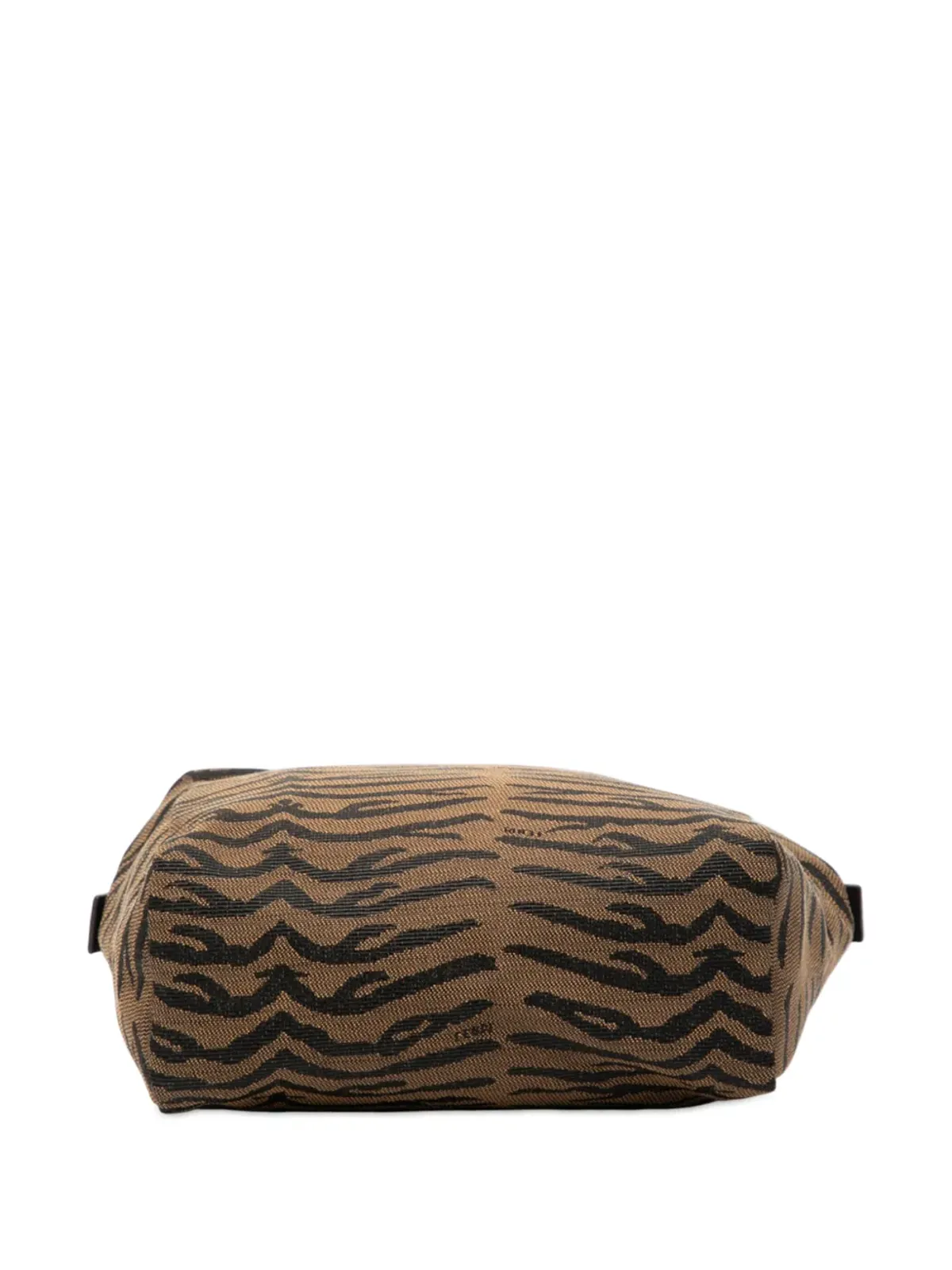 Fendi Pre-Owned キャンバス地ゼブラプリント ハンドバッグ ブラウン - 画像4