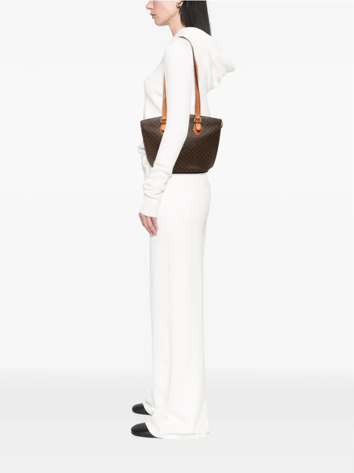 Celine Pre-Owned 1999 マカダム コーテッドキャンバス ショルダーバッグ ブラウン - 画像2