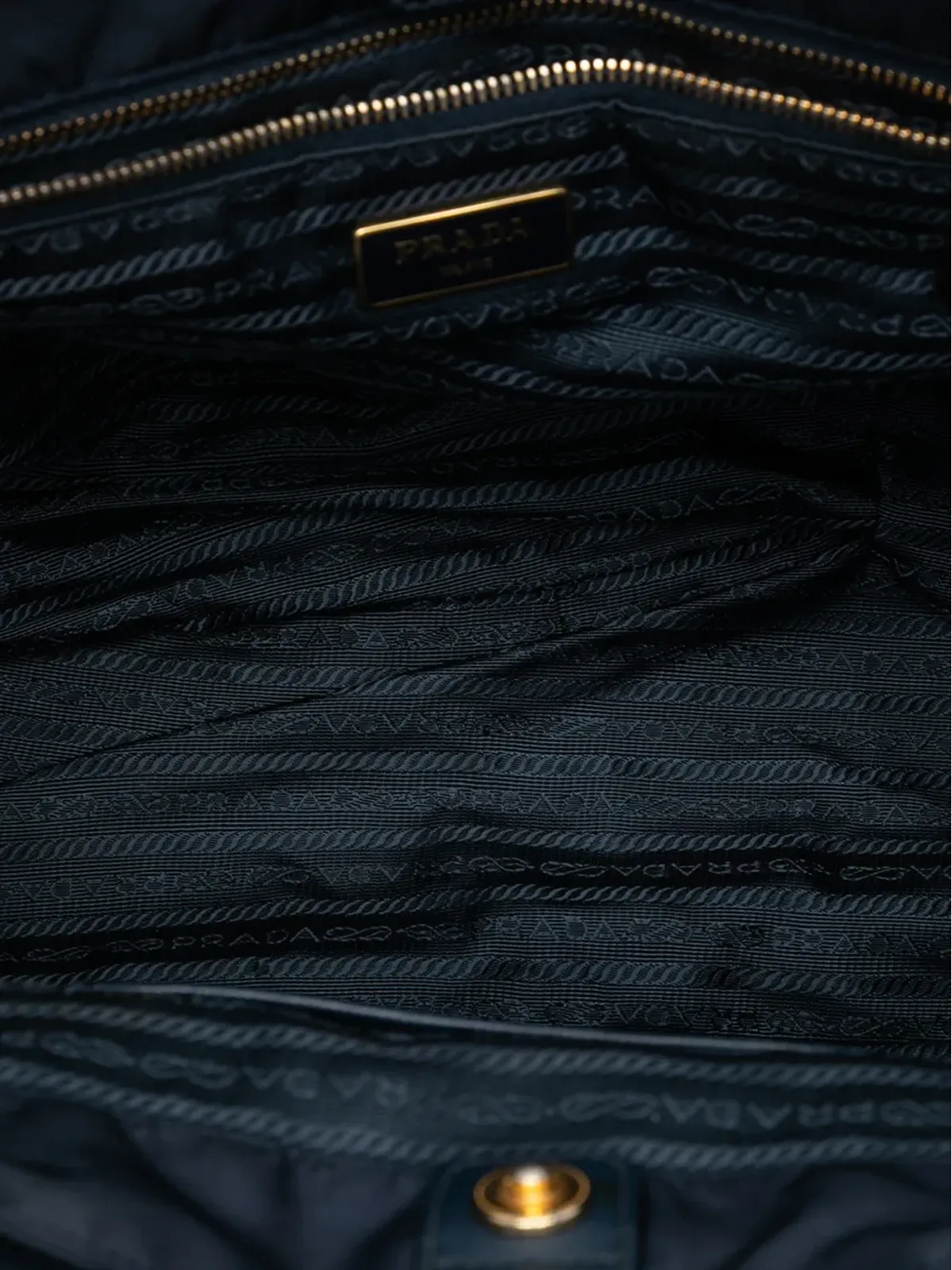 Prada Vintage サフィアーノ・トリム テッスート サッチェル - 画像5