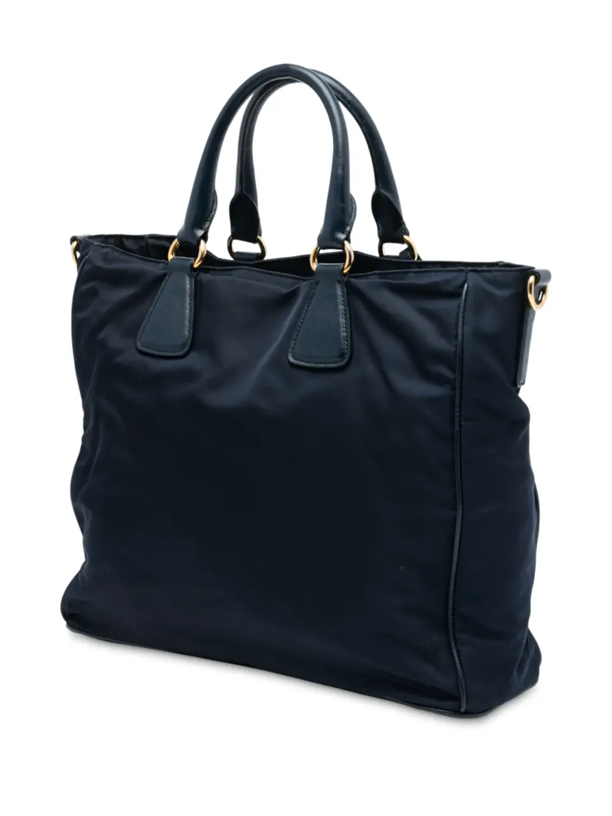 Prada Vintage サフィアーノ・トリム テッスート サッチェル - 画像3