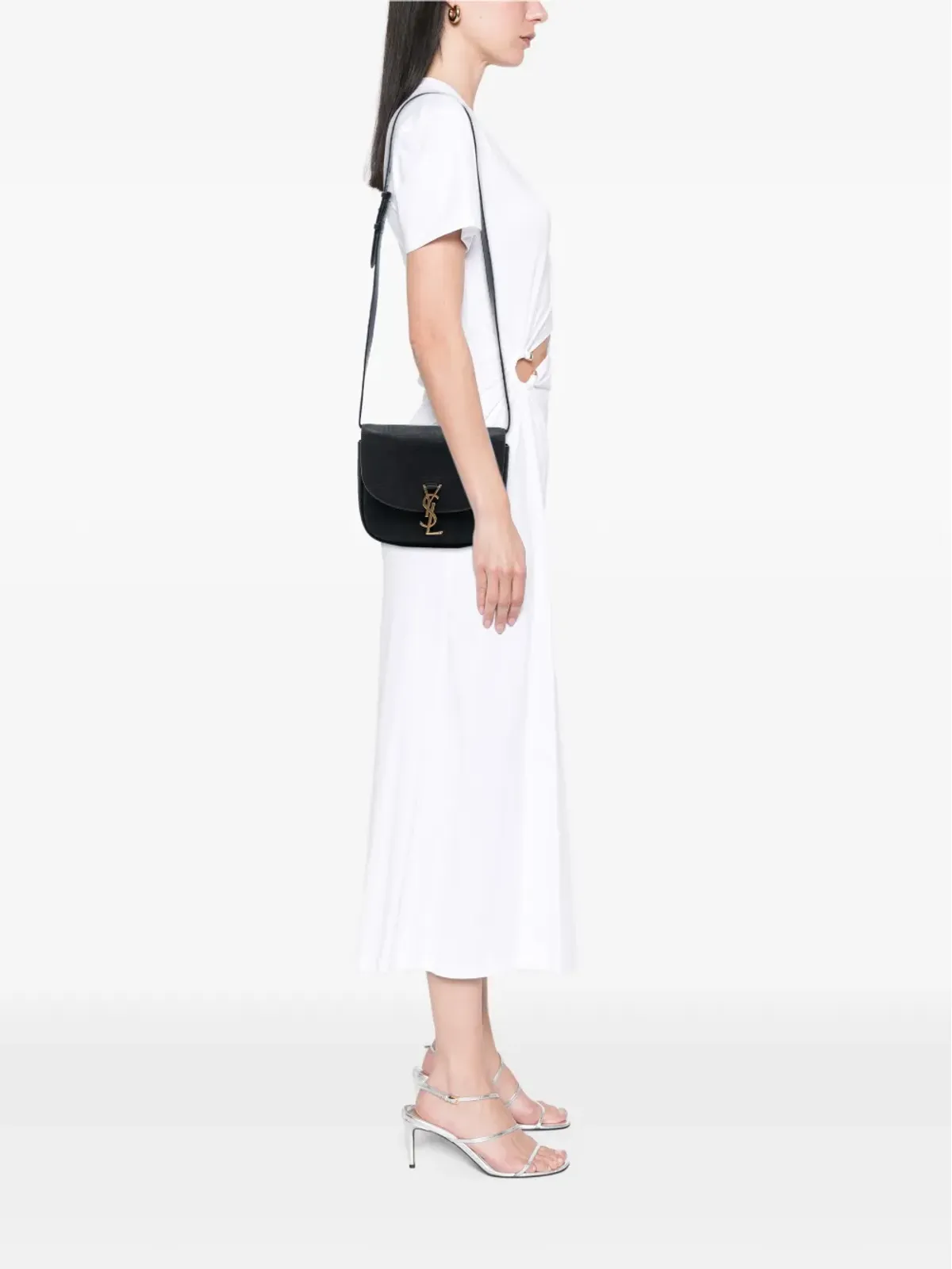 Saint Laurent Pre-Owned クロコ型押しヌバック モノグラム Kaia クロスボディバッグ - 画像2