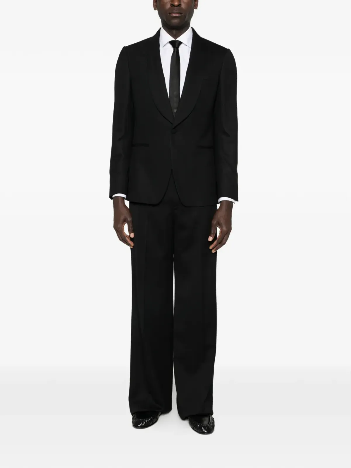 Lardini ショールカラー・シングルブレストジャケット ブラック - 画像2