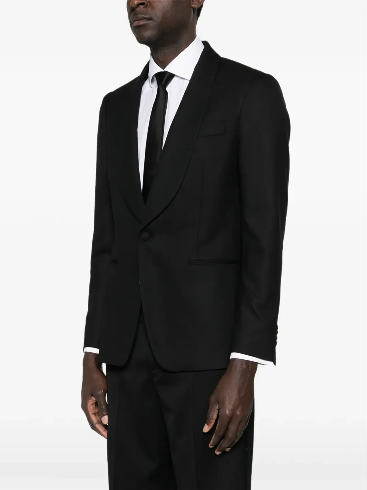 Lardini ショールカラー・シングルブレストジャケット ブラック - 画像3