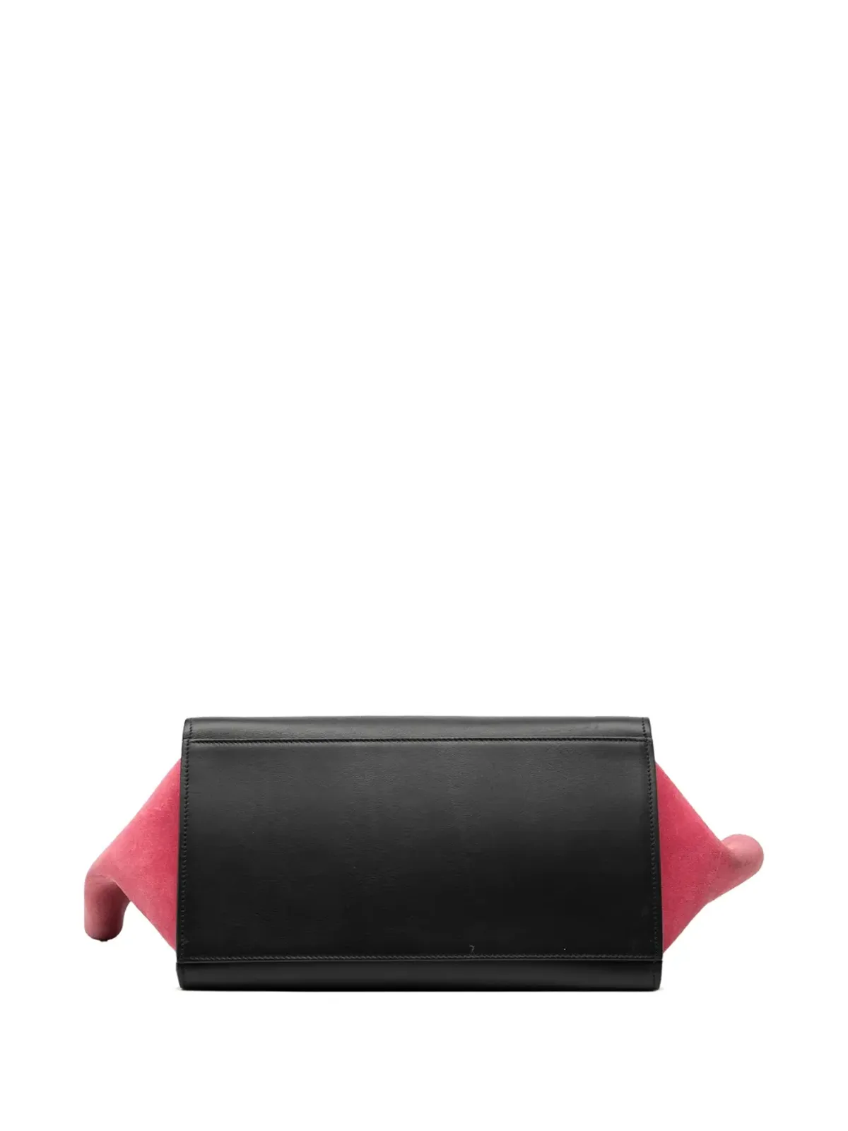 Celine Pre-Owned 2014 Small Tricolor Calfskin and Suede Trapeze satchel - Black - 画像4