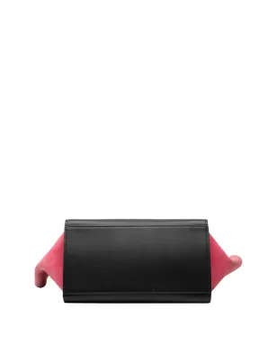 Celine Pre-Owned 2014 Small Tricolor Calfskin and Suede Trapeze satchel - Black - サムネイル4