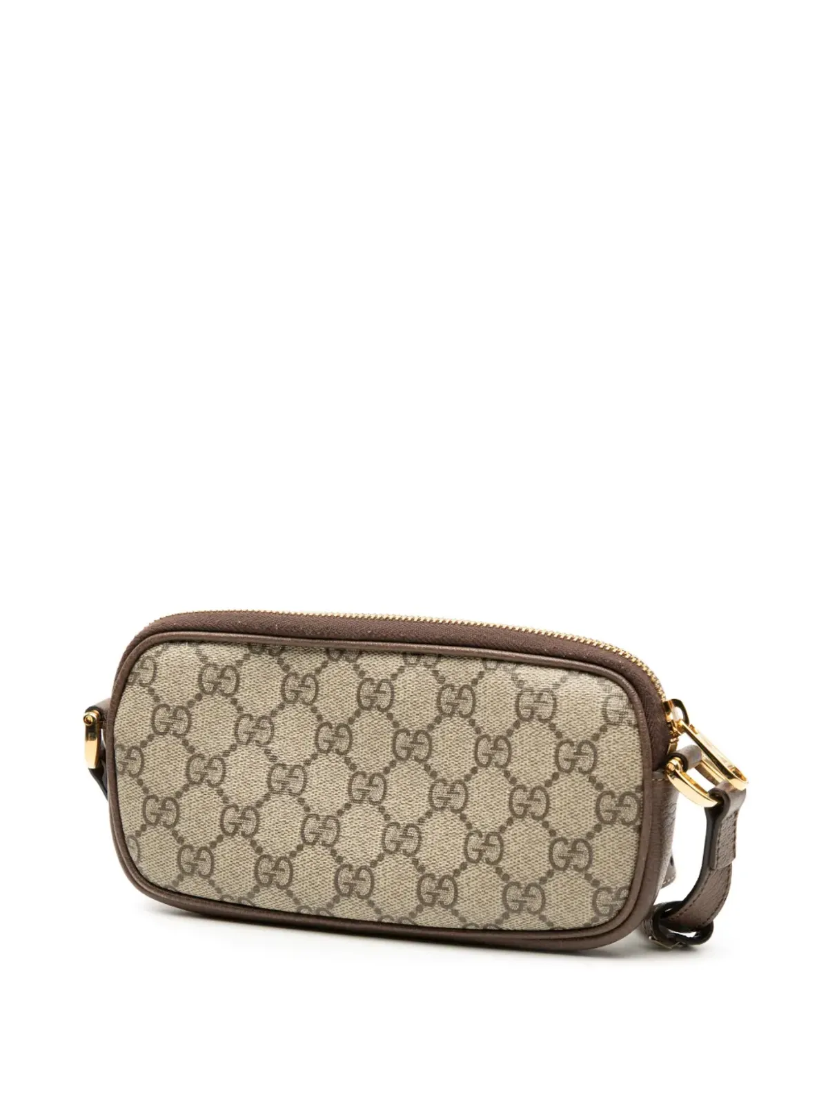 Gucci Pre-Owned ミニGG Supreme Web Ophidia クロスボディバッグ ブラウン - 画像3