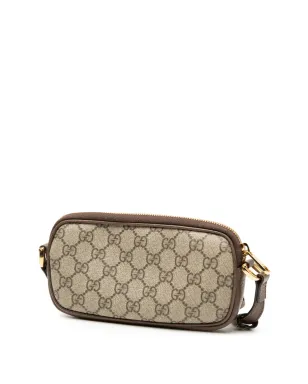 Gucci Pre-Owned ミニGG Supreme Web Ophidia クロスボディバッグ ブラウン - サムネイル3