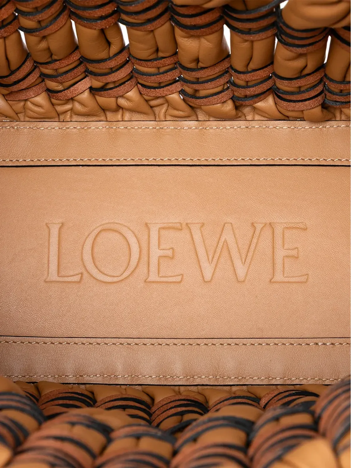 Loewe Pre-Owned ナッパレザー チューブ型 バスケット トートバッグ - 画像5