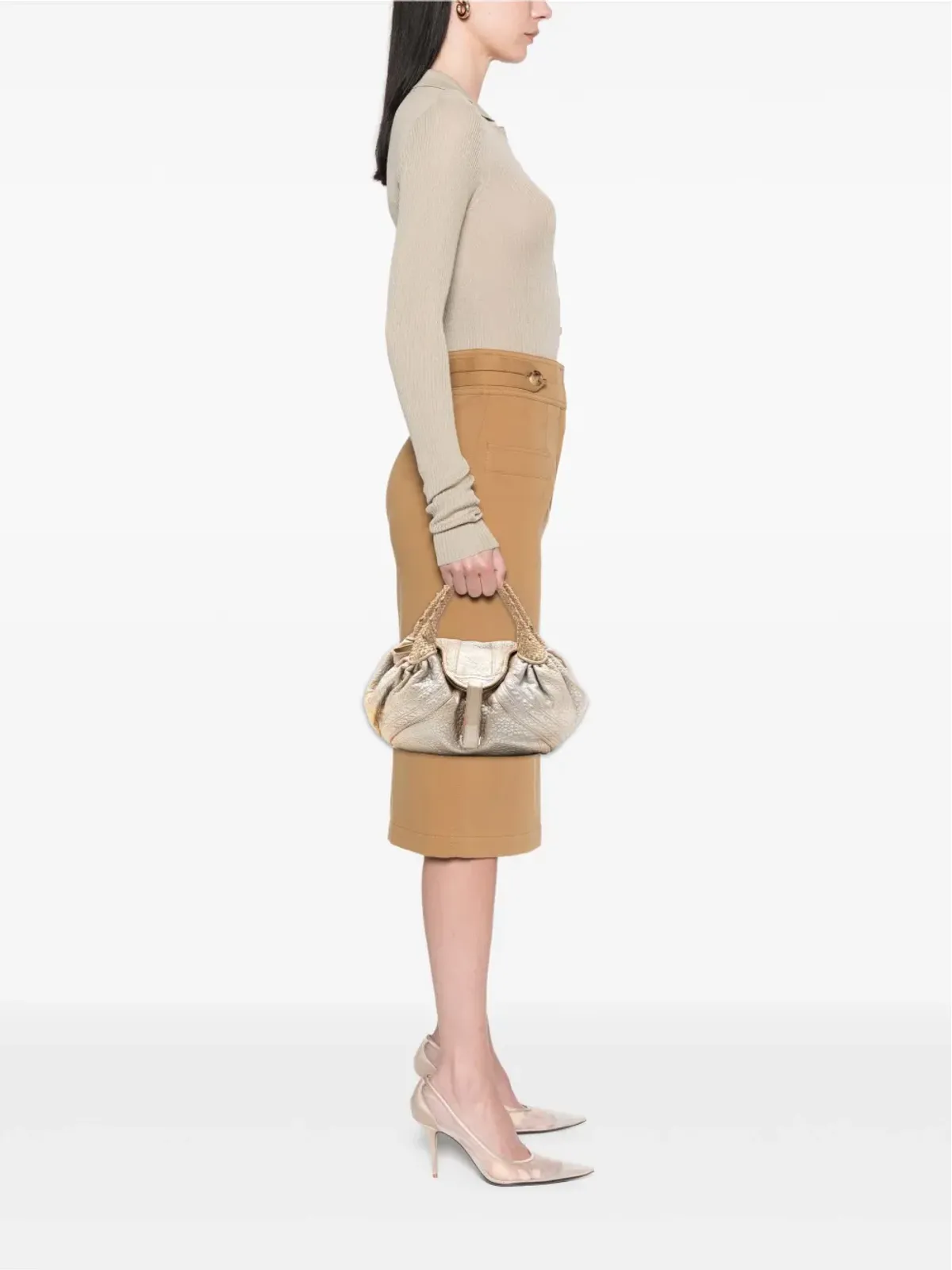 Fendi Pre-Owned 2000-2010 Bimetal Nappa Spy hobo bag - Gold - 画像2