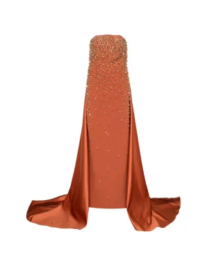 JEAN-LOUIS SABAJI embellished strapless maxi dress - Brown - サムネイル1
