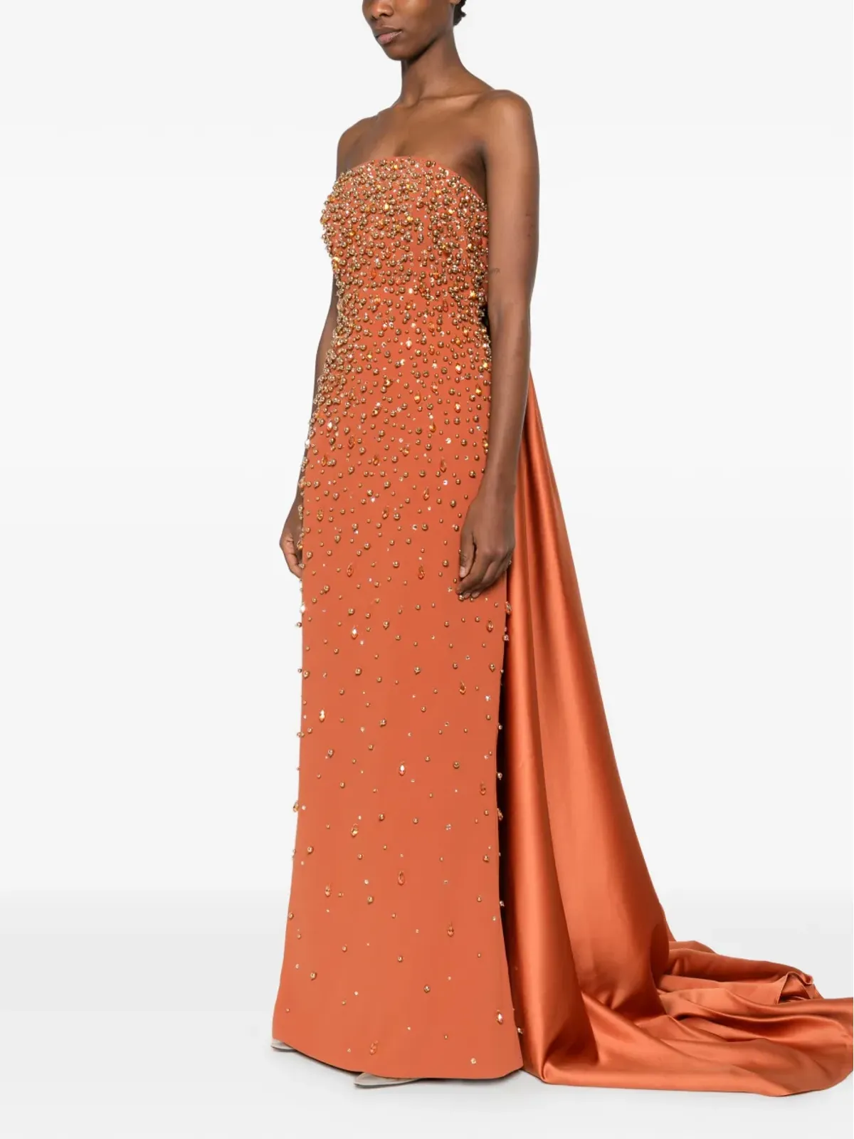 JEAN-LOUIS SABAJI embellished strapless maxi dress - Brown - 画像4