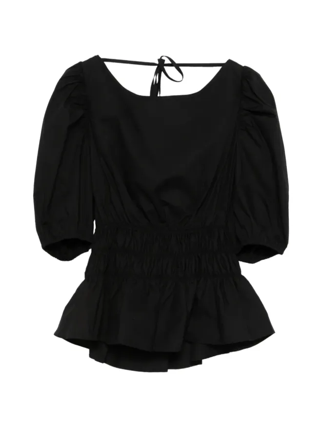 PINKO PINKO Joandra スモック入りパフスリーブトップ - ブラックの商品画像