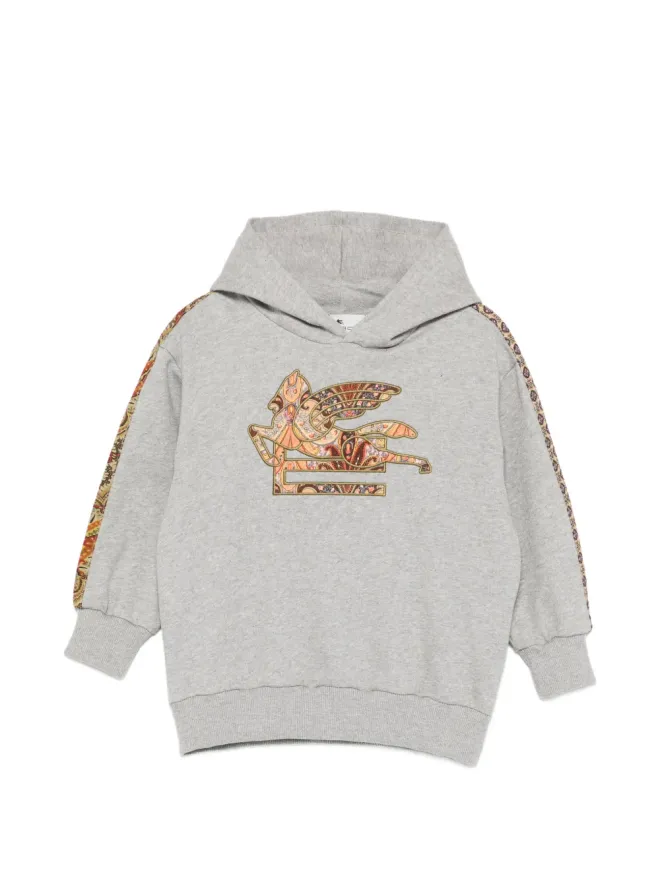ETRO KIDS ETRO KIDS ペイズリーロゴ入りフード付きパーカー - グレーの商品画像