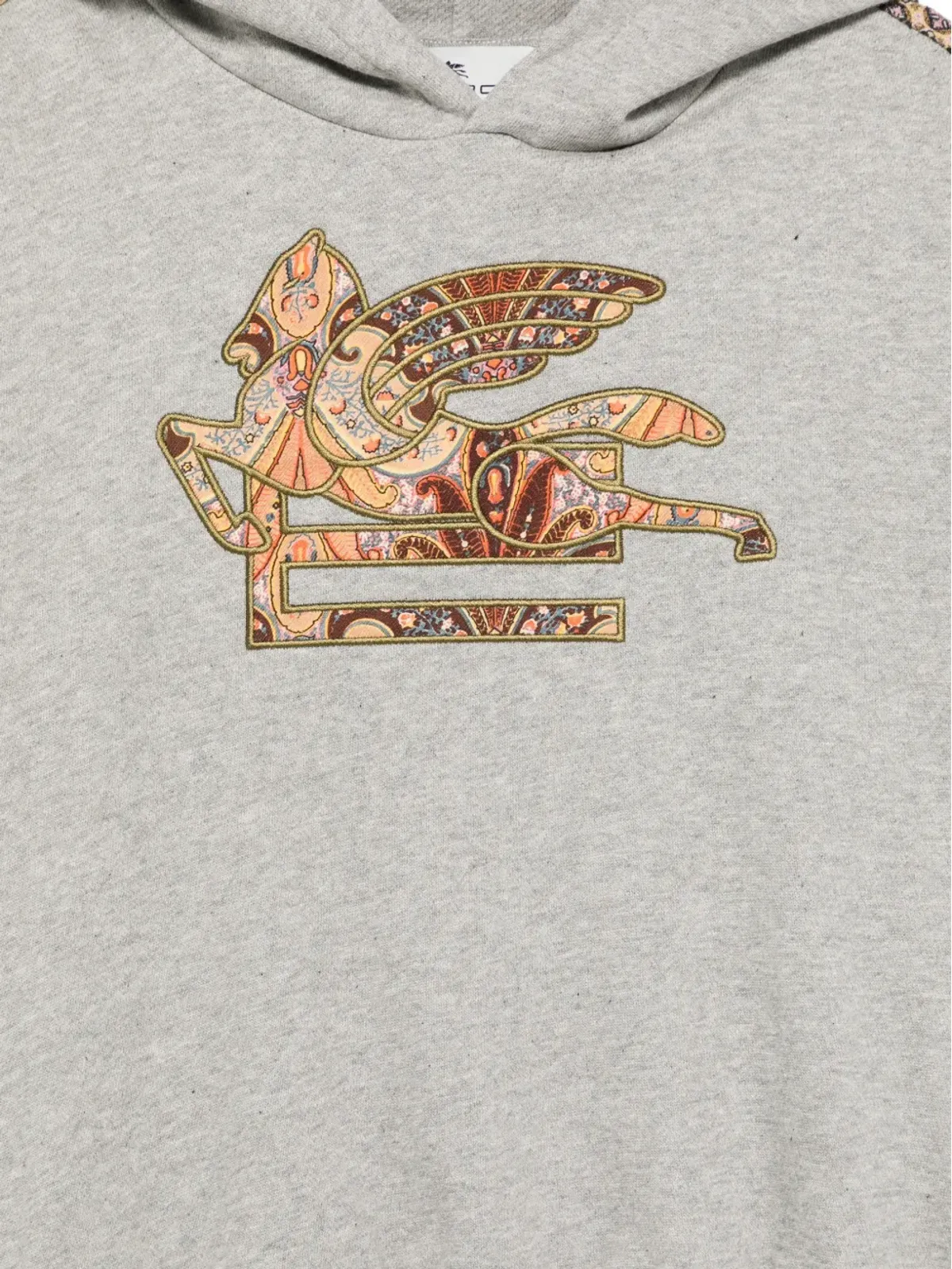 ETRO KIDS ペイズリーロゴ入りフード付きパーカー - グレー - 画像3