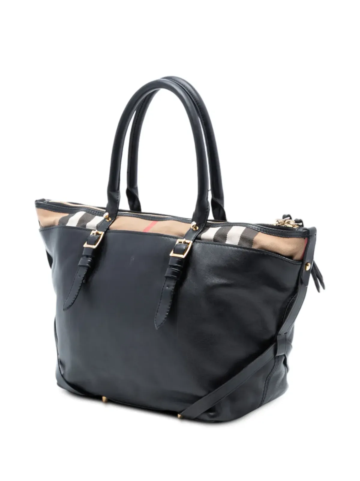 Burberry Pre-Owned ハウスチェック柄トリム レザー サリスベリートートバッグ - 画像3