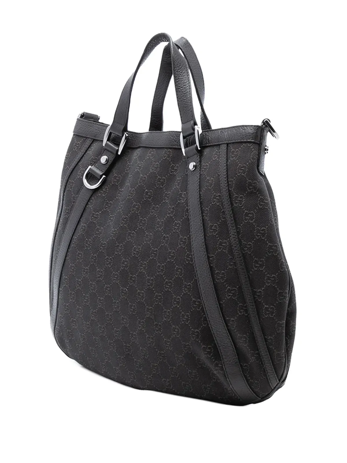 Gucci Pre-Owned 2016-2025 GG Denim Abbey D Ring satchel - Brown - 画像3