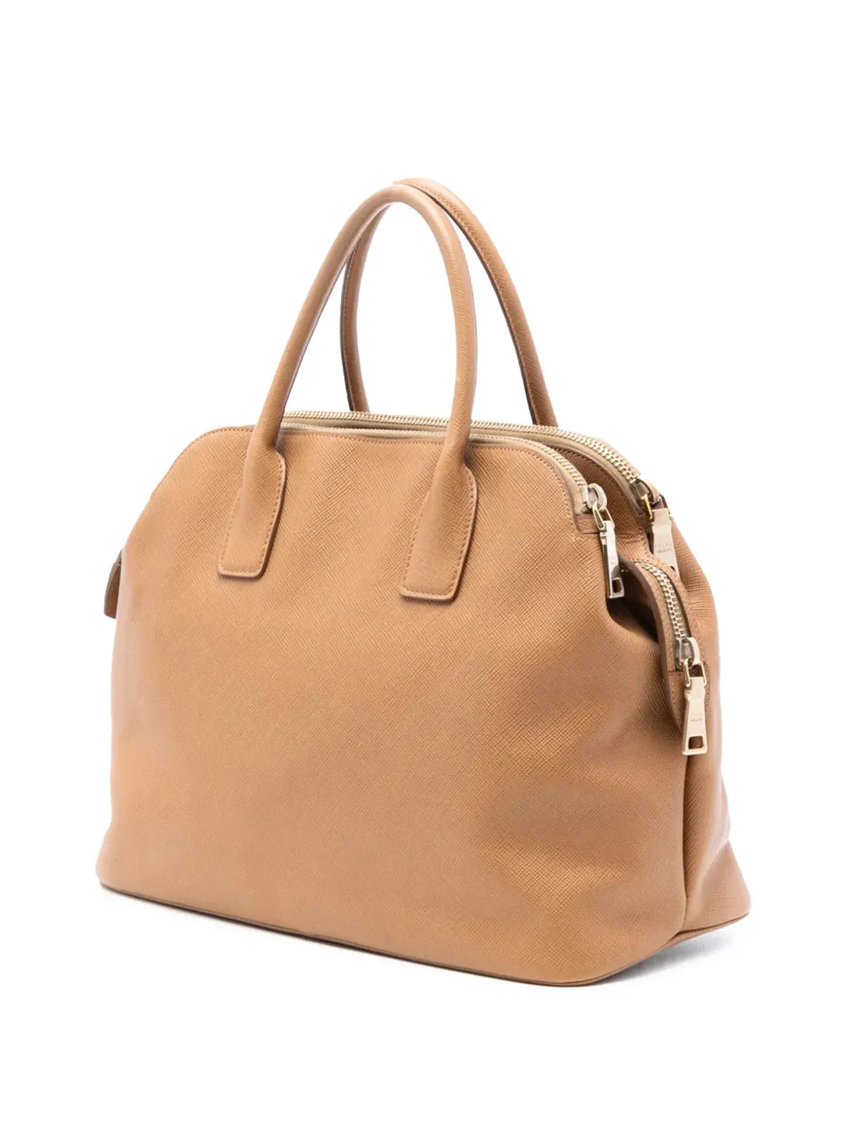 Prada Pre-Owned サフィアーノ・キュイール トリプルジップ ドーム型トップハンドバッグ - ブラウン - 画像3