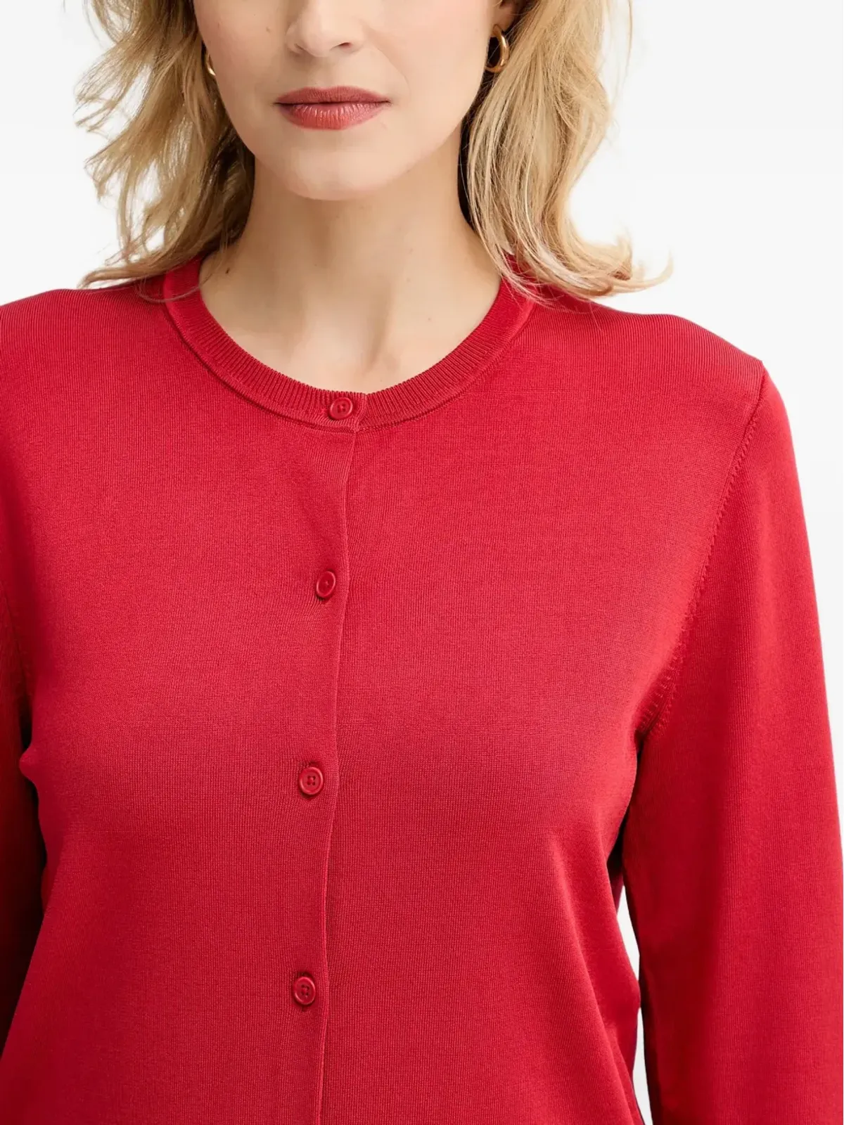 Filippa K ラウンドネックカーディガン - レッド - 画像4