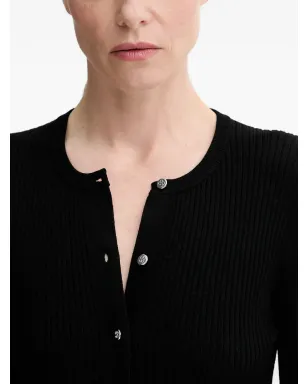 Filippa K ヘンリーネック リブ編みセーター - ブラック - サムネイル4