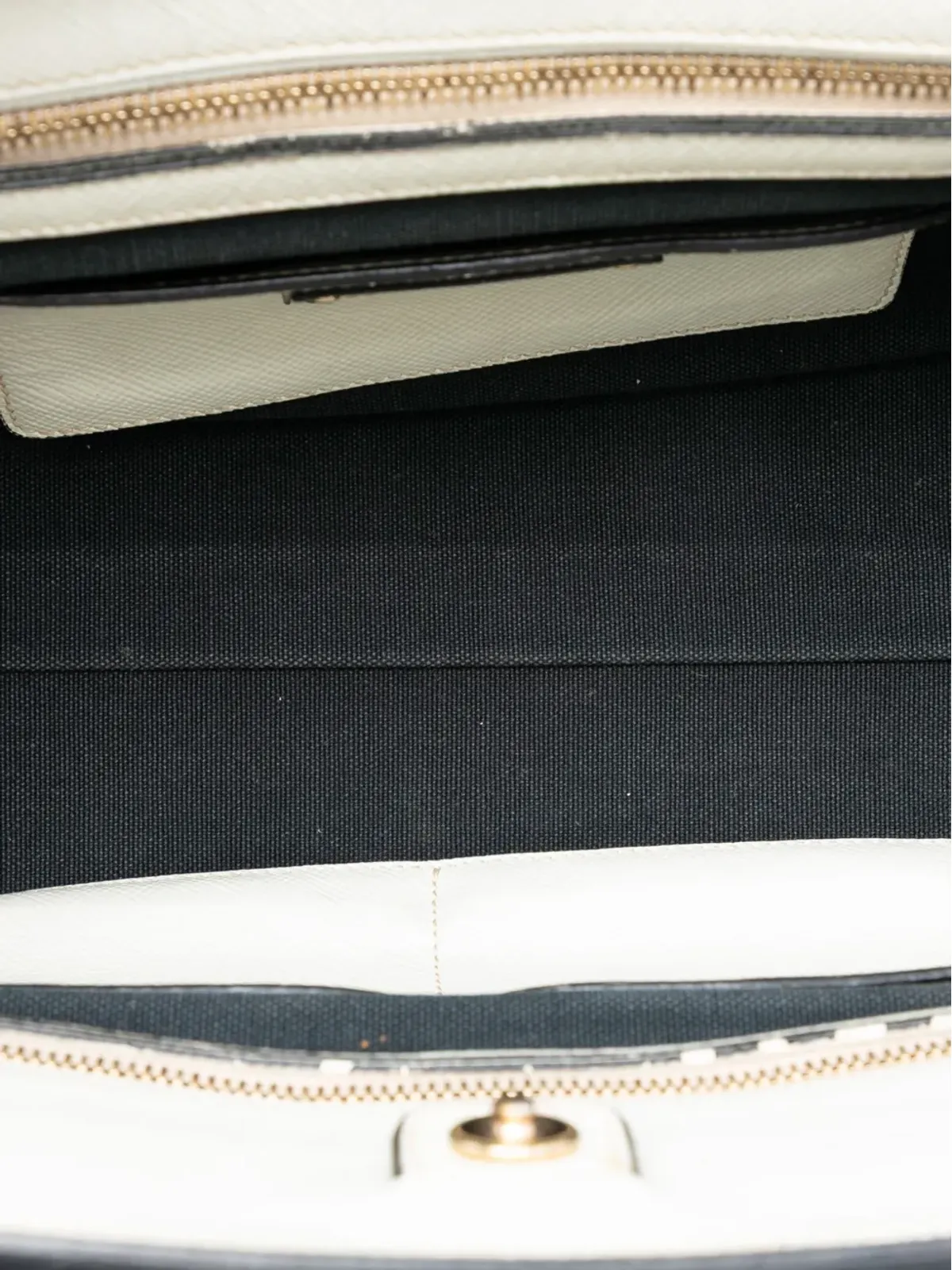 Prada Pre-Owned バイカラー サフィアーノ キュイール トリム キャンバス サッチェル - ブラック - 画像5