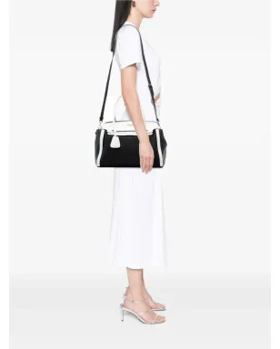 Prada Pre-Owned バイカラー サフィアーノ キュイール トリム キャンバス サッチェル - ブラック - サムネイル2
