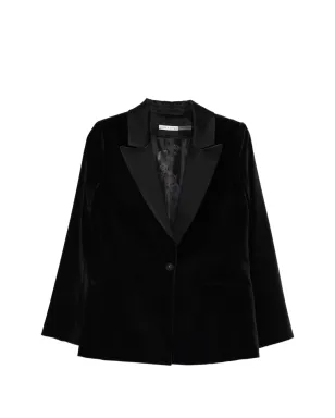 alice + olivia シラス ベルベット ショールカラー ブレザー（ブラック） - サムネイル1