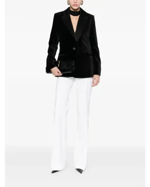 alice + olivia シラス ベルベット ショールカラー ブレザー（ブラック） - サムネイル2
