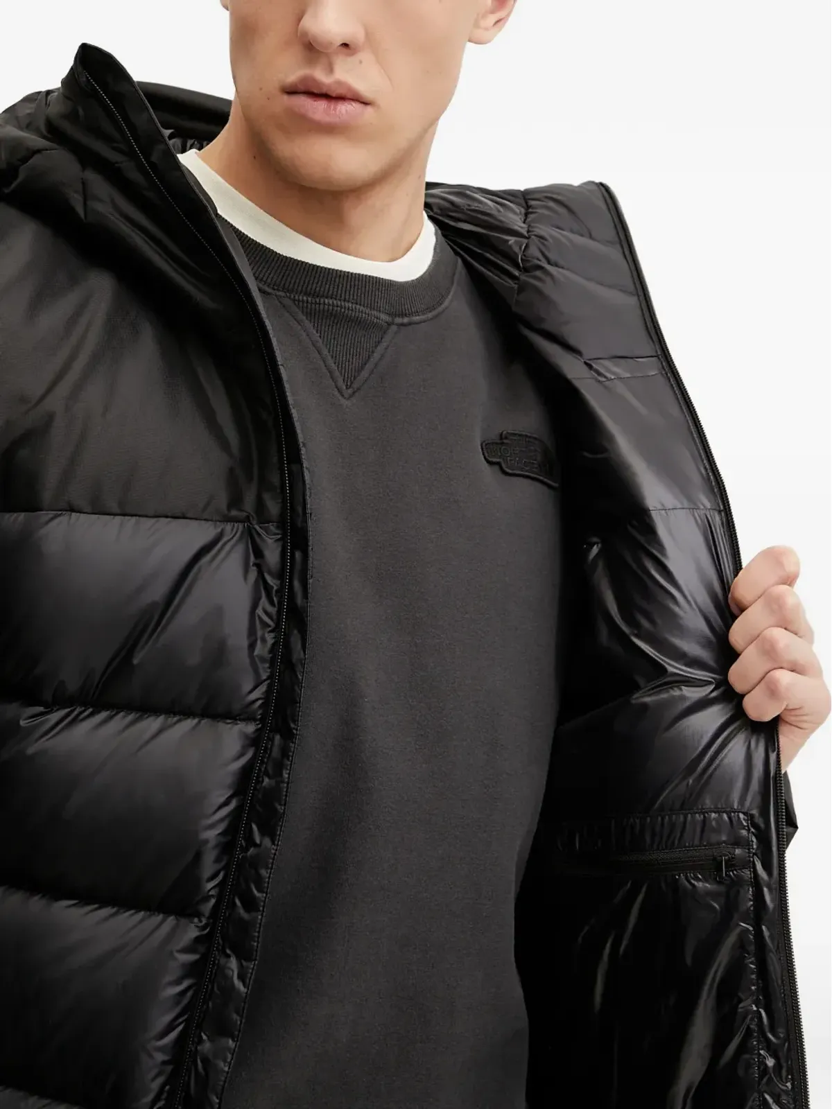 The North Face フード付きキルティングジャケット - Black - 画像5