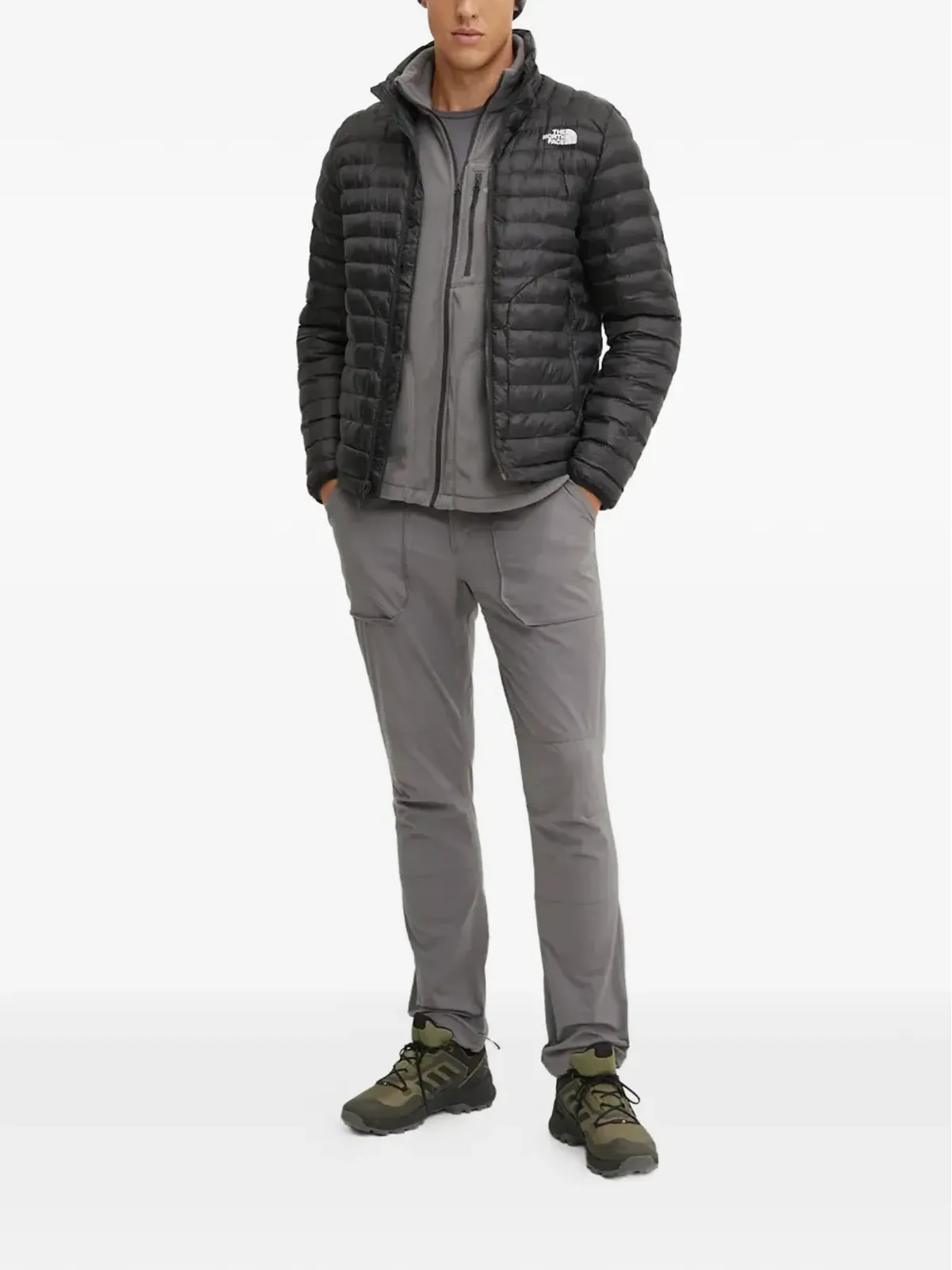The North Face ロゴキルテッドジャケット - 画像2