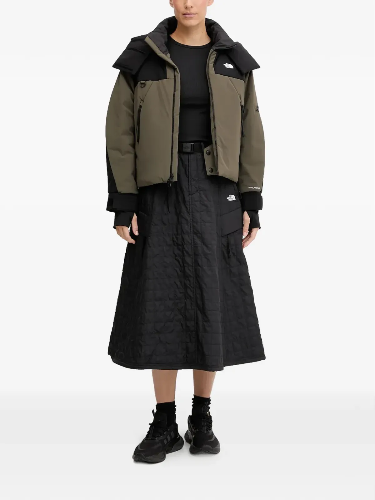 The North Face キルテッドベルト付きミディスカート - 画像2