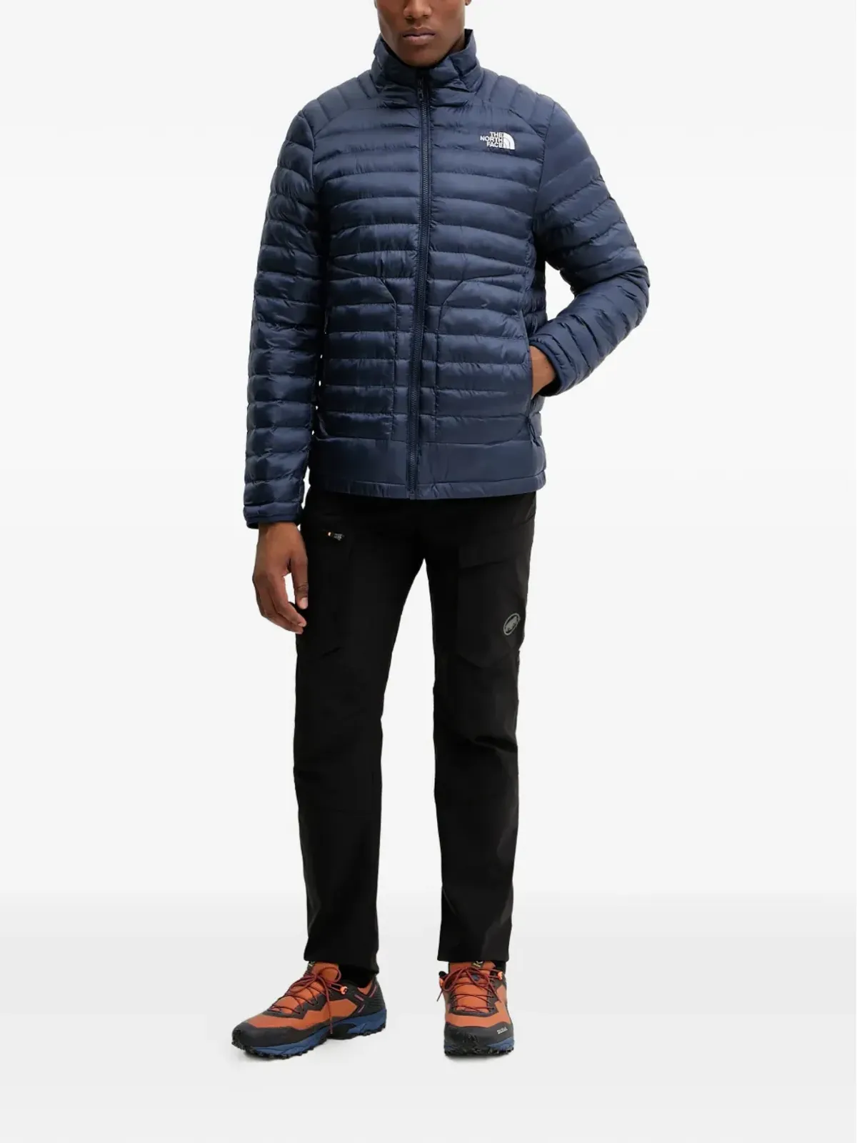 The North Face ロゴプリント キルティングジャケット ブルー - 画像2