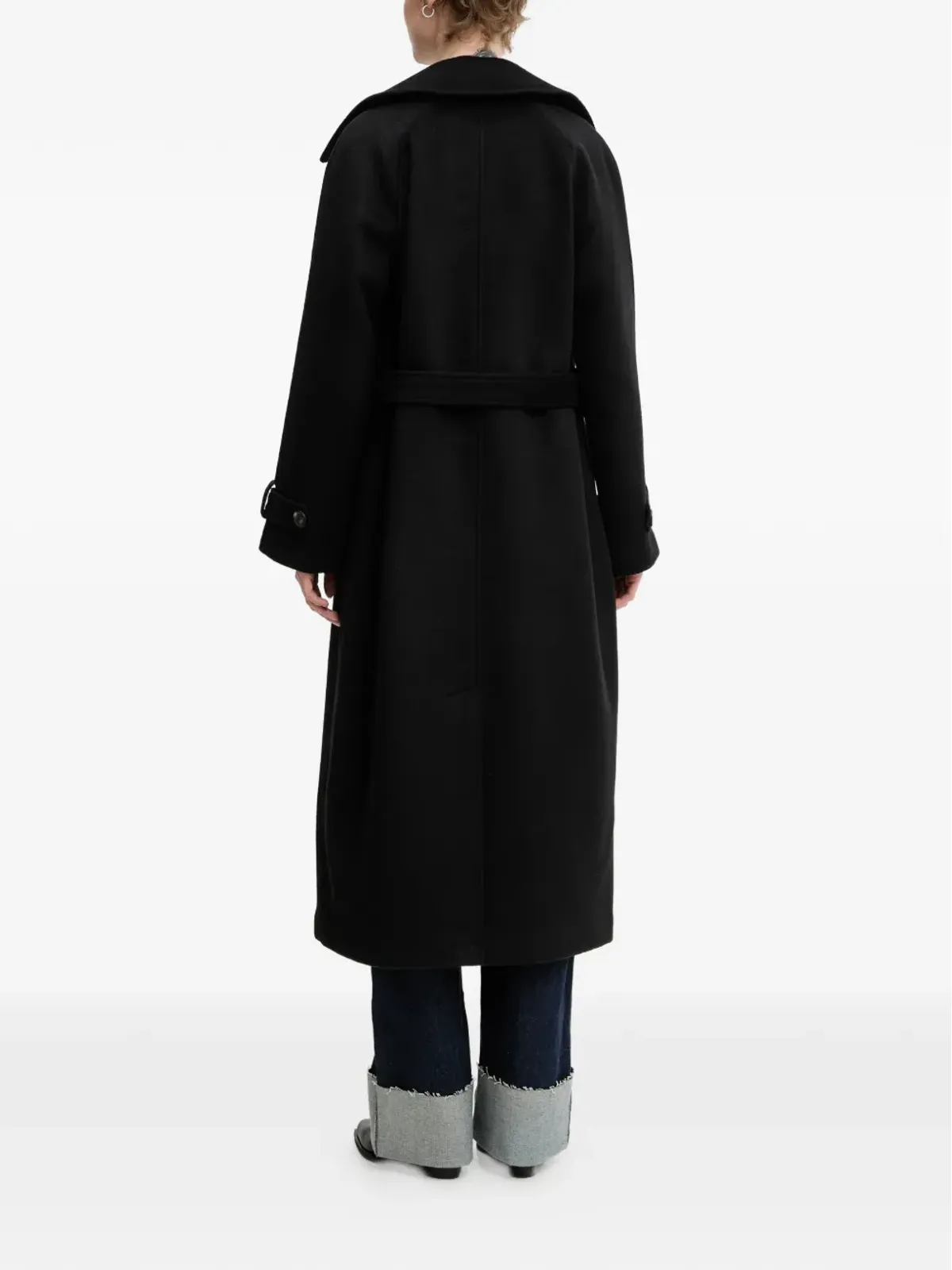 Abercrombie & Fitch ノッチド・ラペル ベルト付き コート - ブラック - 画像4