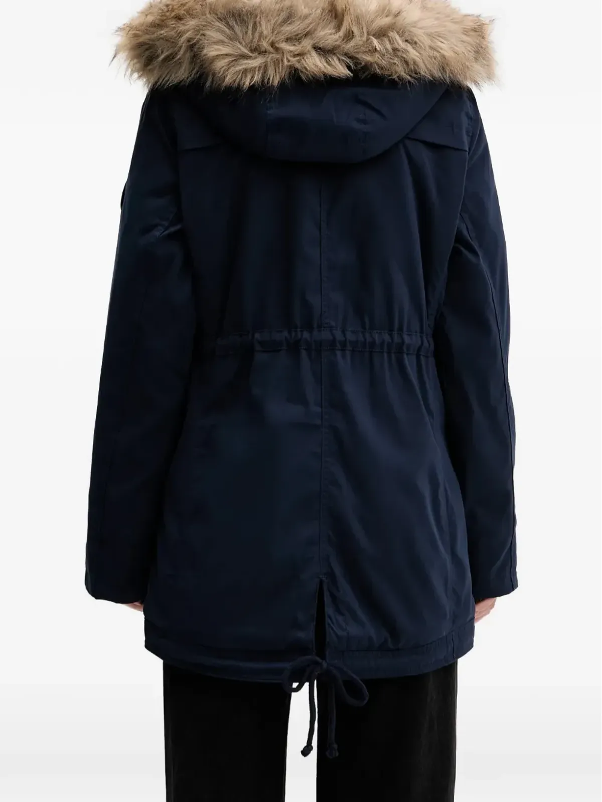Hollister フェイクファー フード付きコート ブルー - 画像3