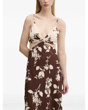 Abercrombie & Fitch カットアウト花柄ミディドレス - サムネイル4