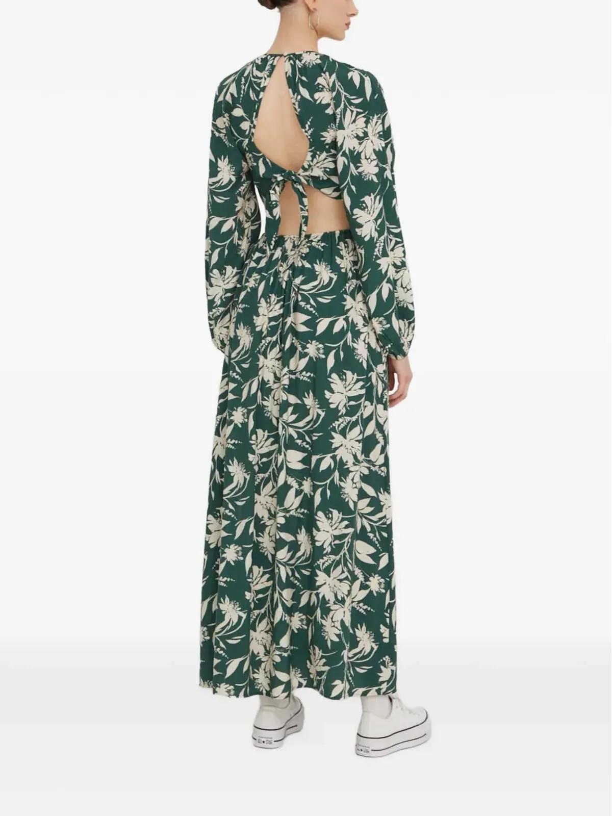 Abercrombie & Fitch 花柄プリントのカットアウトマキシドレス - グリーン - 画像3