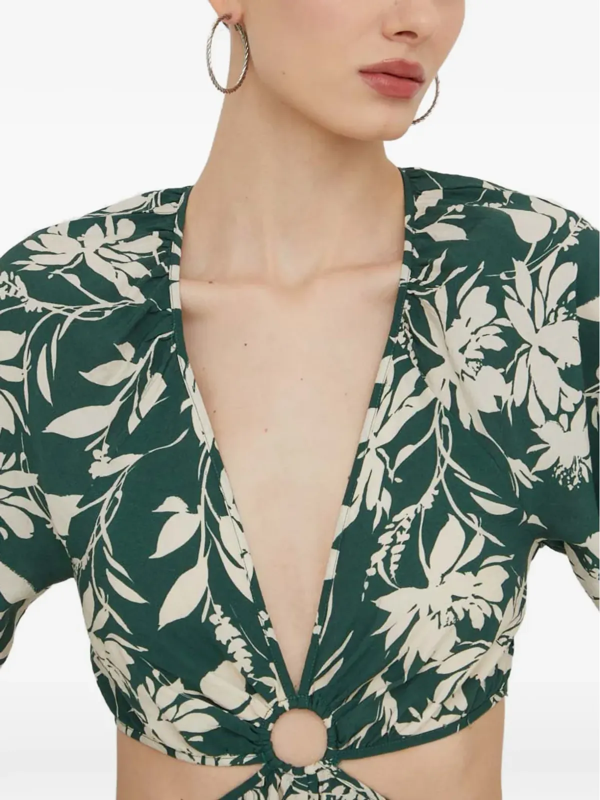 Abercrombie & Fitch 花柄プリントのカットアウトマキシドレス - グリーン - 画像4