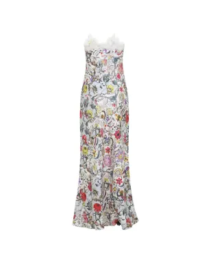 Roberto Cavalli レース花柄シルクマキシドレス - サムネイル2