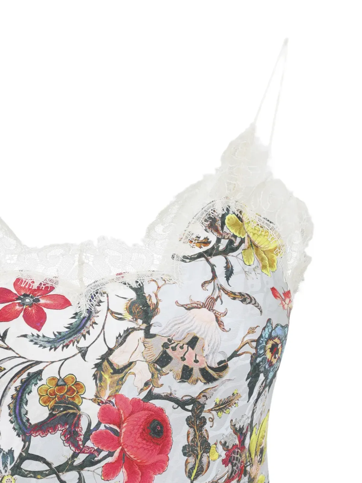 Roberto Cavalli レース花柄シルクマキシドレス - 画像3