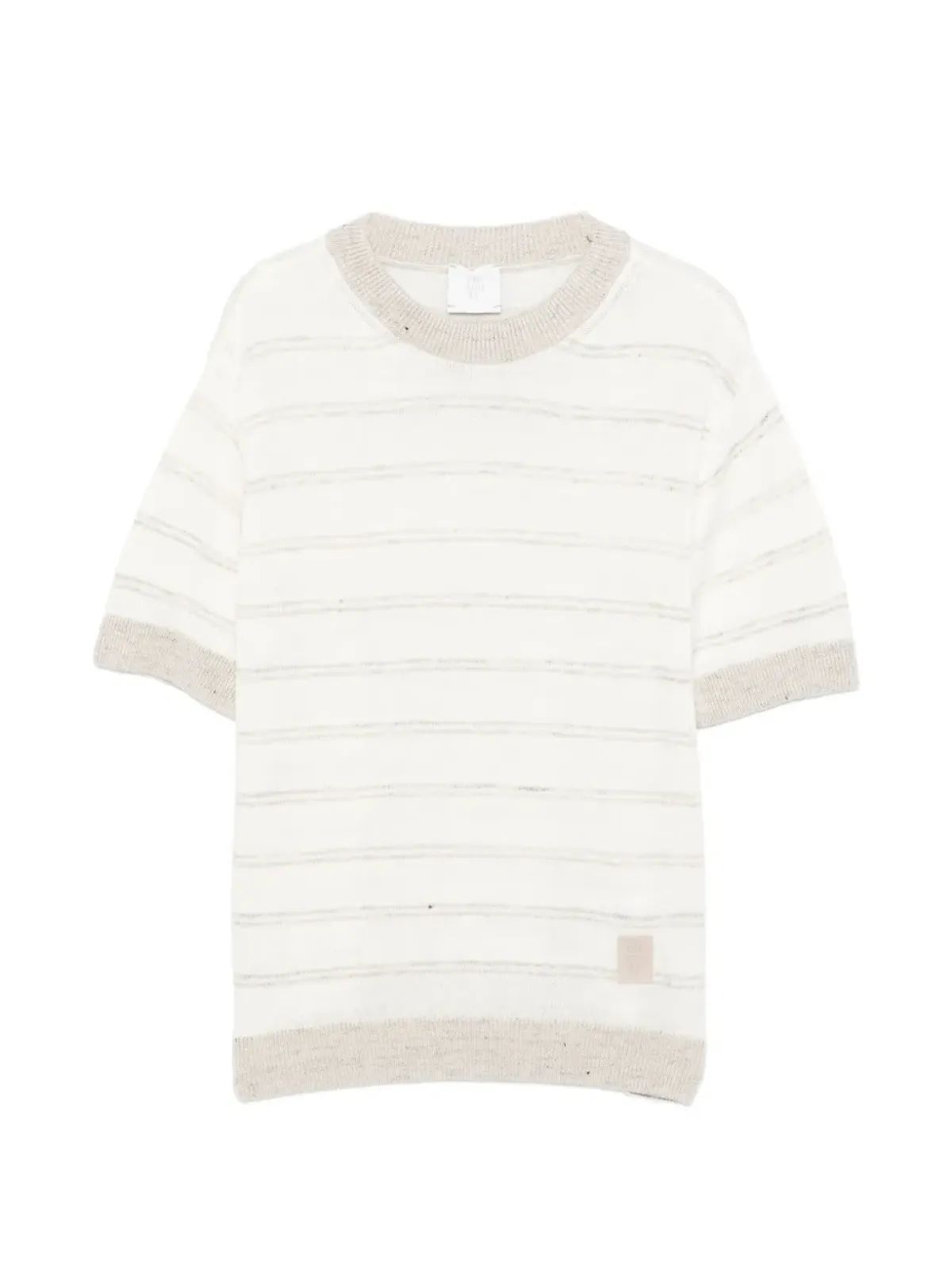 Eleventy Kids ストライプ柄クルーネックTシャツ - ホワイト - 画像1