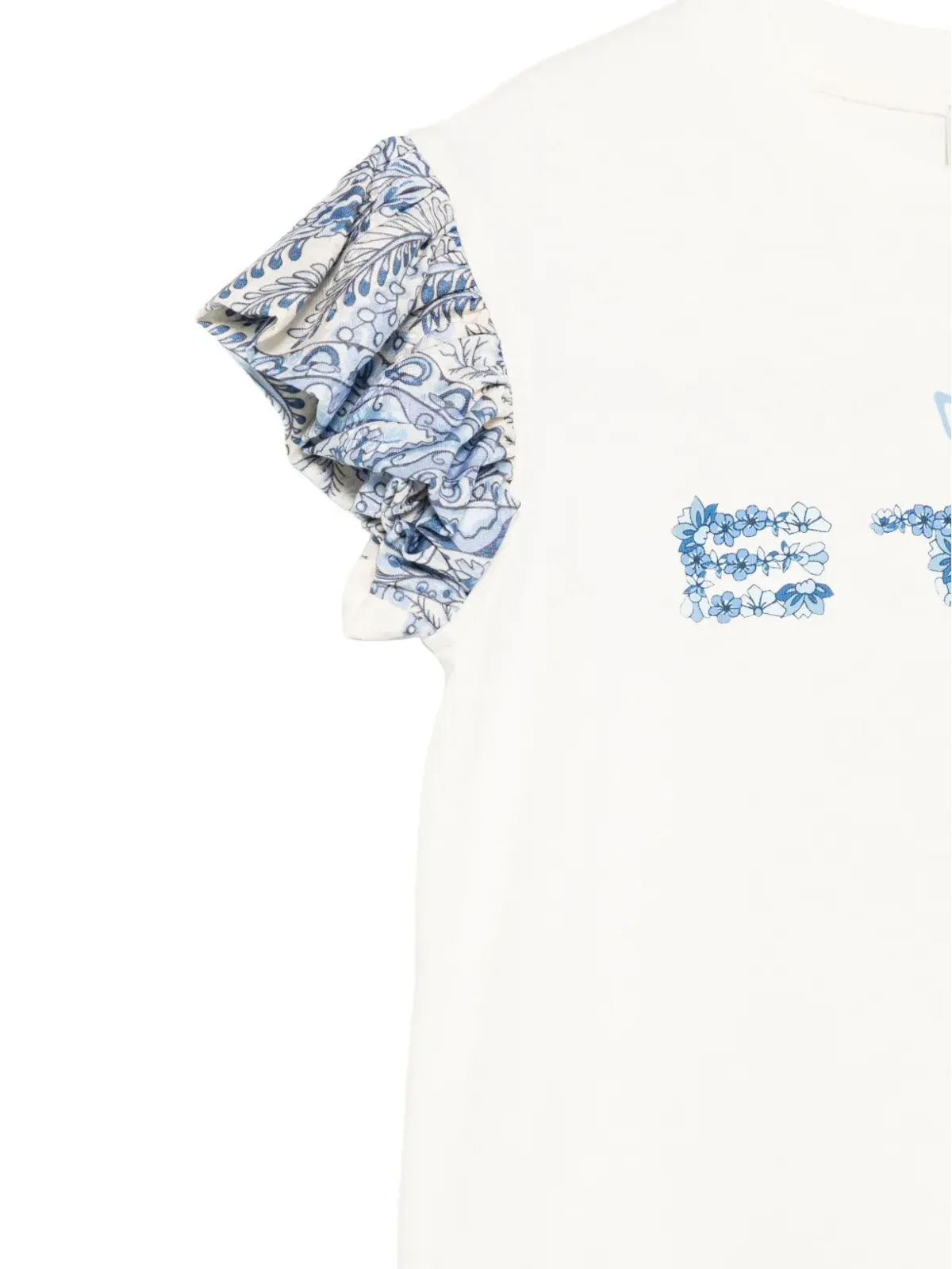 ETRO KIDS 花柄プリントのフリル付きTシャツ - 画像3