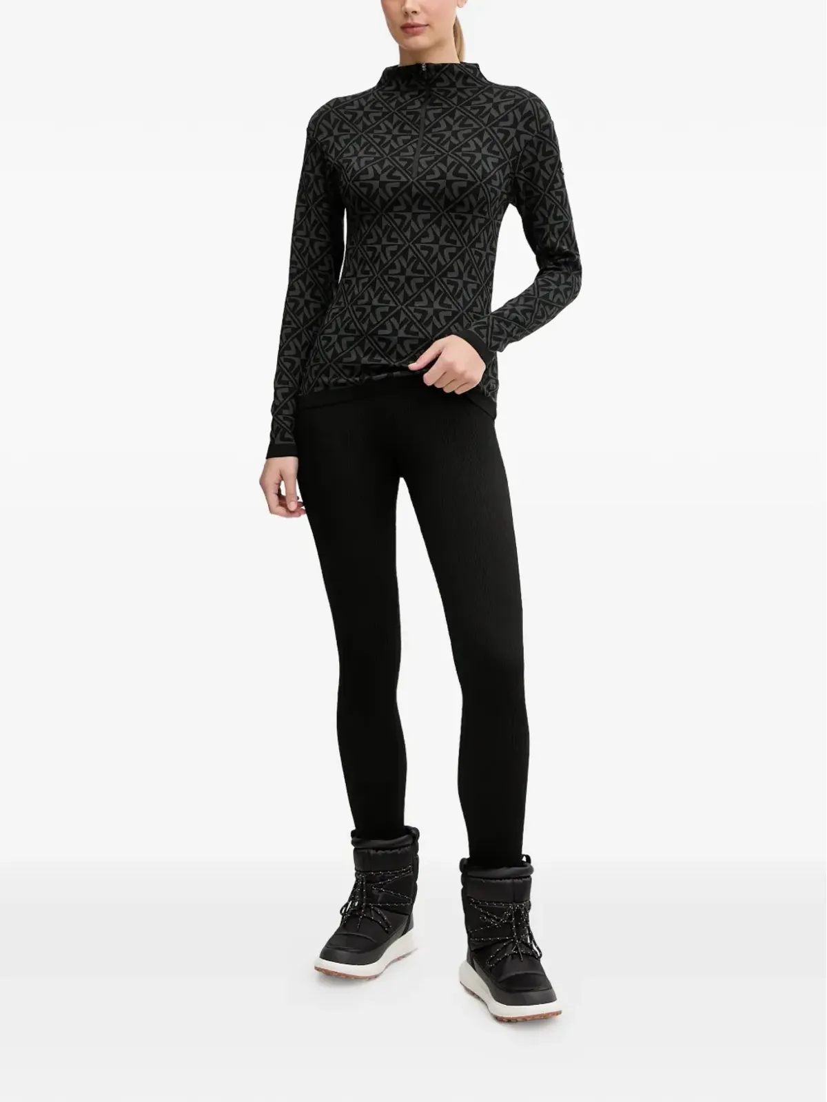 NEWLAND geometric-pattern zip-fastening sweatshirt - Black - 画像2