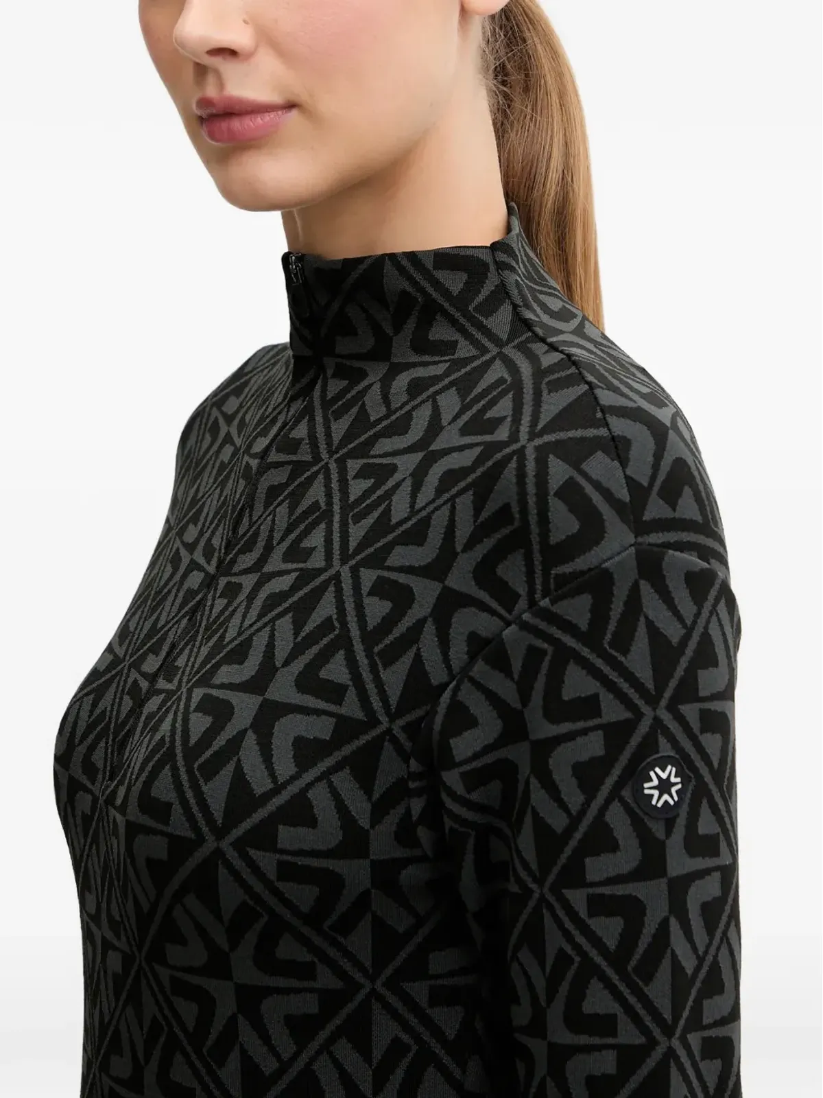 NEWLAND geometric-pattern zip-fastening sweatshirt - Black - 画像4