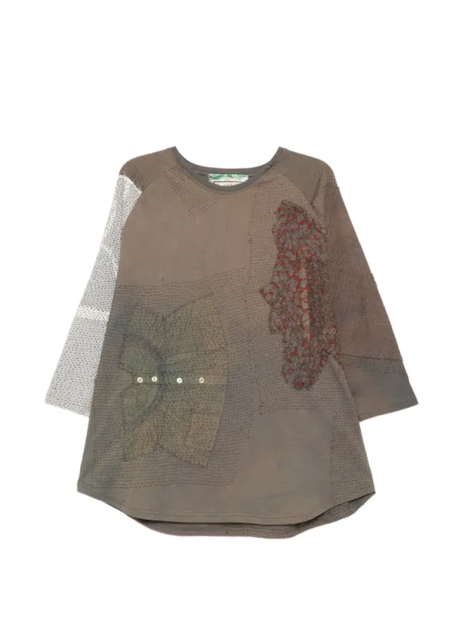 By Walid By Walid パッチワーク ボタン付き Tシャツの商品画像