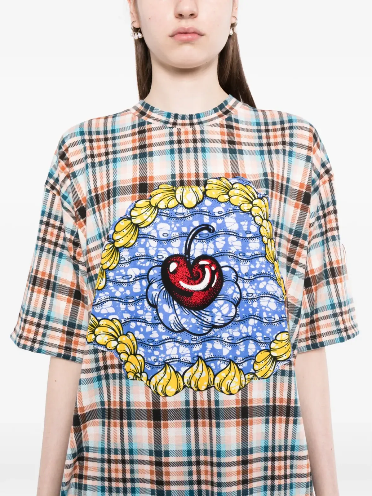 PENULTIMATE チェック柄Tシャツ - オレンジ - 画像5
