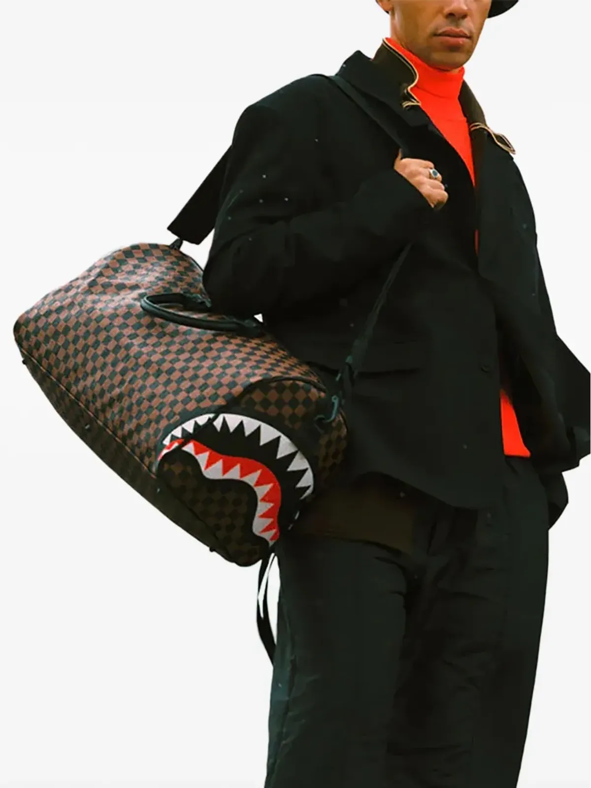 Sprayground チェック柄トップハンドルダッフルバッグ - 画像2